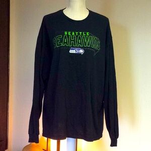 SEATTLE SEAHAWKS Long Sleeve Black Tshirt 2XL